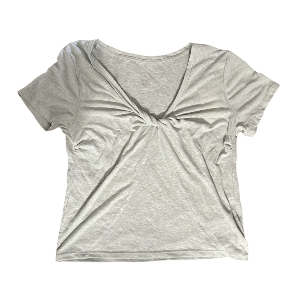 A New Day Light Green Tie Front Short Sleeve T-Shirt